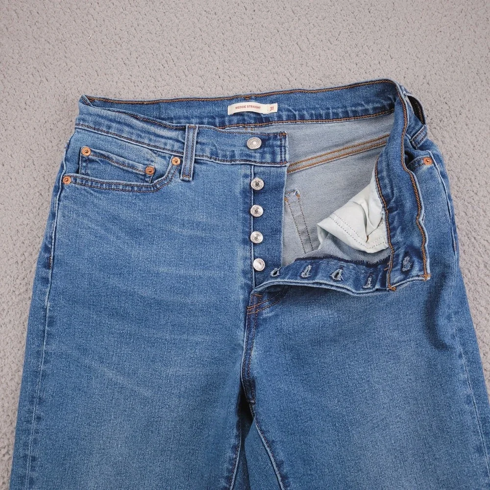 LEVIS Jeans Size 31 Wedgie Straight High Rise Button Fly Stretch Denim